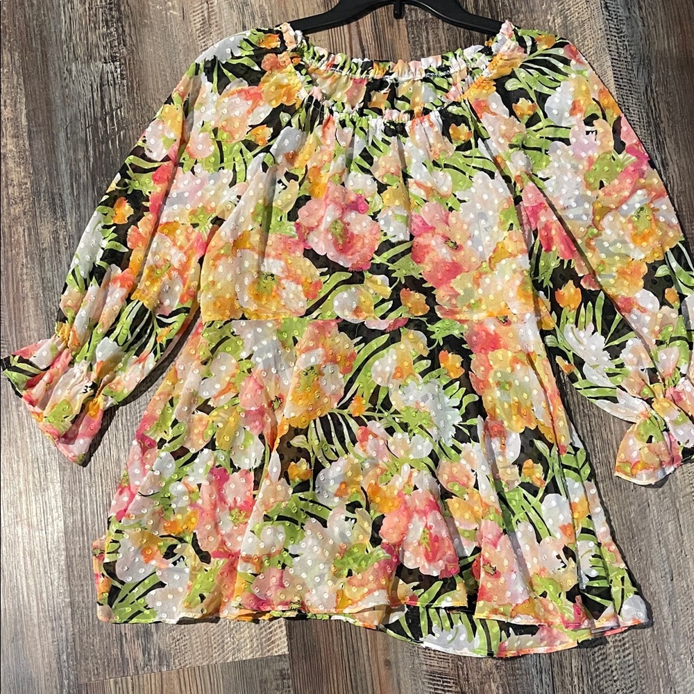 Sheer Floral Blouse